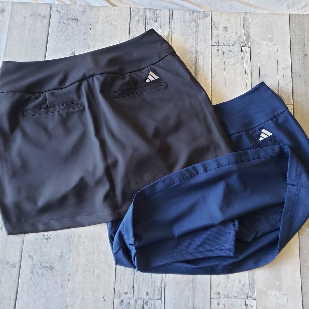 NWT - Adidas Women’s Pull On Golf Skorts (set of 2) Blue and Black - Size M - Picture 2 of 2